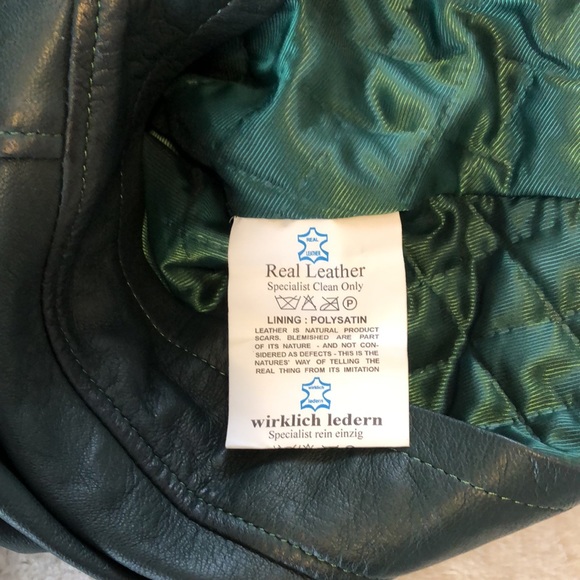 Real Italian leather, dark emerald green jacket, Aviatrix, 8 - Picture 7 of 9